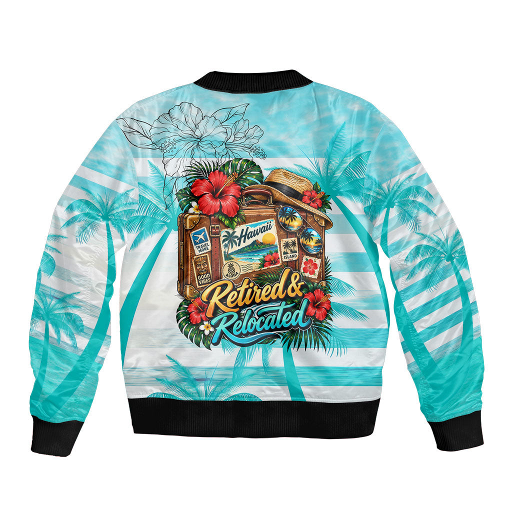 Out Of Office Retired Relocated Bomber Jacket Tropical Island Hawaiian Beach Sunset Sunglasses Suitcase TS04 - Polynesian Pride