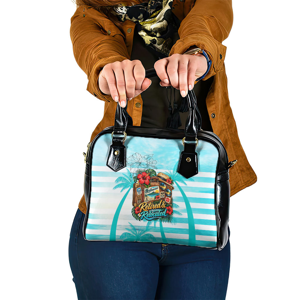 Out Of Office Retired Relocated Shoulder Handbag Tropical Island Hawaiian Beach Sunset Sunglasses Suitcase TS04 One Size Blue White - Polynesian Pride