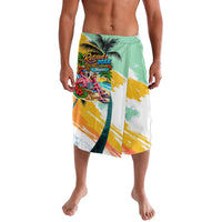 Hawaii Retirement Vacation Lavalava Tropical Sunset Beach Pink Flamingo Surfboard Palm Tree