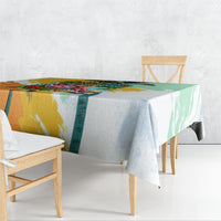 Hawaii Retirement Vacation Tablecloth Tropical Sunset Beach Pink Flamingo Surfboard Palm Tree TS04 - Polynesian Pride