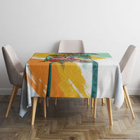 Hawaii Retirement Vacation Tablecloth Tropical Sunset Beach Pink Flamingo Surfboard Palm Tree TS04 - Polynesian Pride