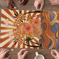 Aloha Nifty 50th Birthday Hawaii Puzzle Vintage Retro Sunburst Tropical Palm Tree Surfboard Art TS04 - Polynesian Pride