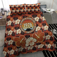 Hawaii 50th Birthday Bedding Set Vintage 1976 Limited Edition Floral Surfboard Aloha Vibes TS04 - Polynesian Pride