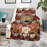 Hawaii 50th Birthday Blanket Vintage 1976 Limited Edition Floral Surfboard Aloha Vibes