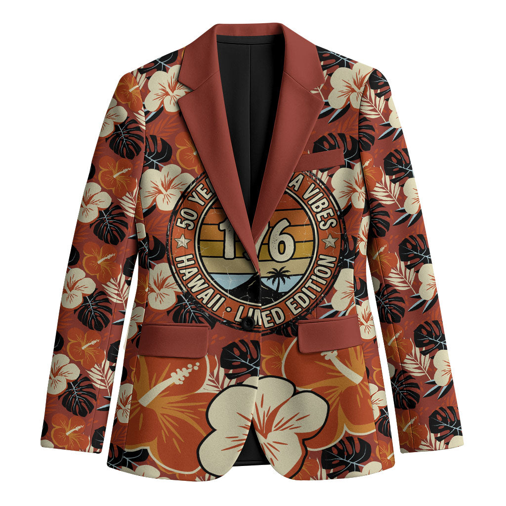 Hawaii 50th Birthday Blazer Vintage 1976 Limited Edition Floral Surfboard Aloha Vibes