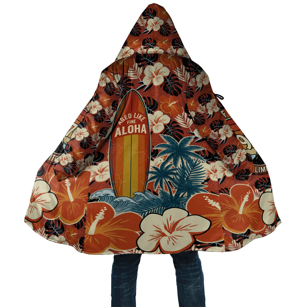 Hawaii 50th Birthday Cloak Vintage 1976 Limited Edition Floral Surfboard Aloha Vibes TS04 Unisex Orange Brown - Polynesian Pride