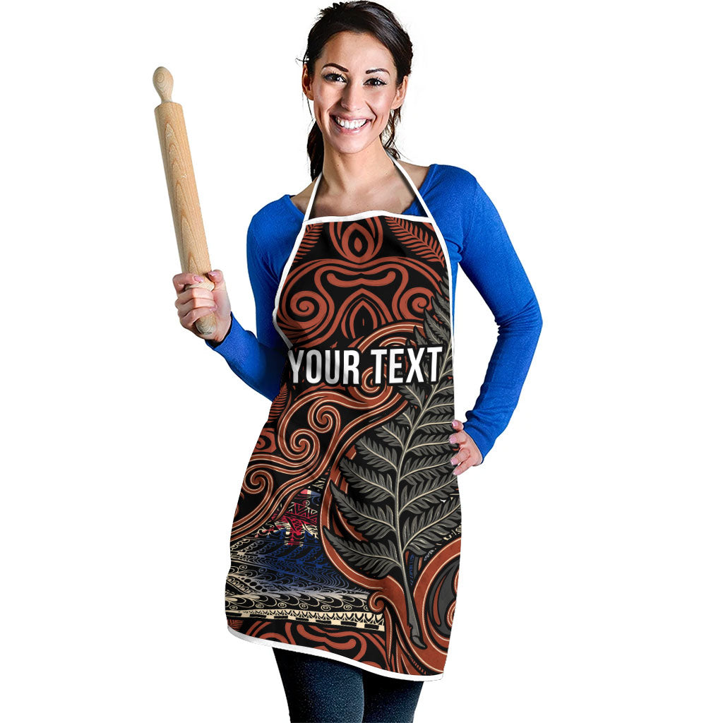 Personalised New Zealand 50th Birthday Apron Aotearoa Tribal Pattern Silver Fern Flag TS04 - Polynesian Pride