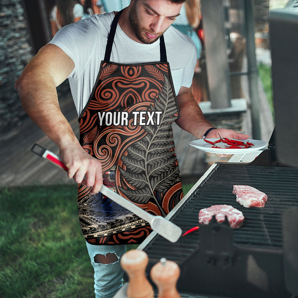 Personalised New Zealand 50th Birthday Apron Aotearoa Tribal Pattern Silver Fern Flag TS04 - Polynesian Pride