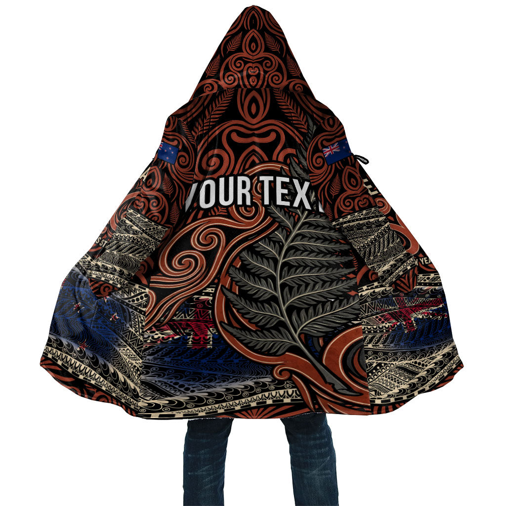 Personalised New Zealand 50th Birthday Cloak Aotearoa Tribal Pattern Silver Fern Flag TS04 Unisex Red Black - Polynesian Pride