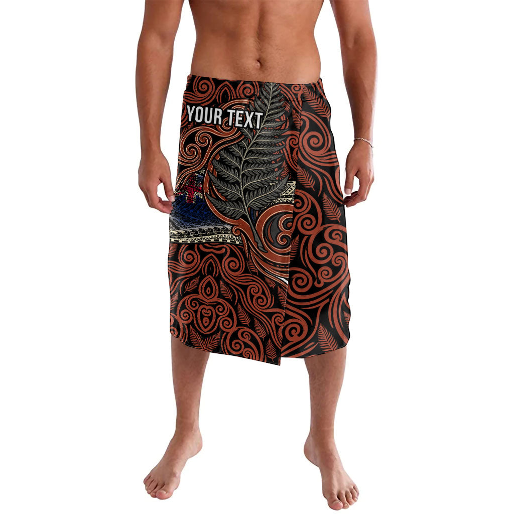 Personalised New Zealand 50th Birthday Lavalava Aotearoa Tribal Pattern Silver Fern Flag TS04 Red Black - Polynesian Pride