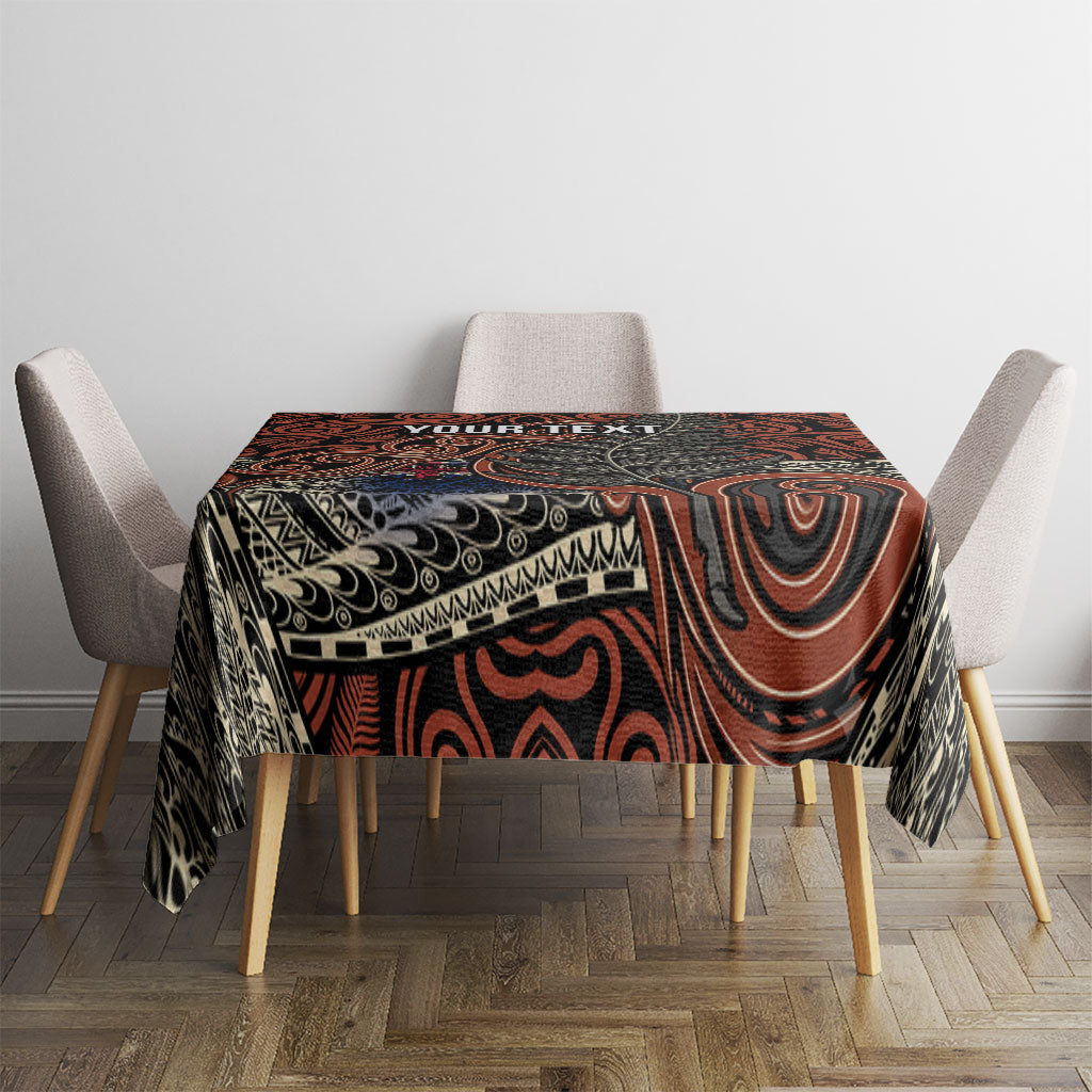 Personalised New Zealand 50th Birthday Tablecloth Aotearoa Tribal Pattern Silver Fern Flag TS04 - Polynesian Pride