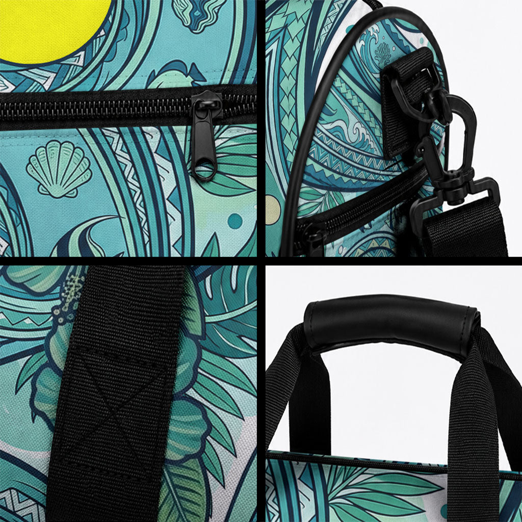 Palau Official Seal Flag Duffle Bag Tribal Pattern Ocean Marine Life Tropical Hibiscus TS04 - Polynesian Pride