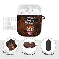 Straight Outta Kadavu Fiji AirPods Case Tribal Polynesian Tattoo Coat Of Arms Flag