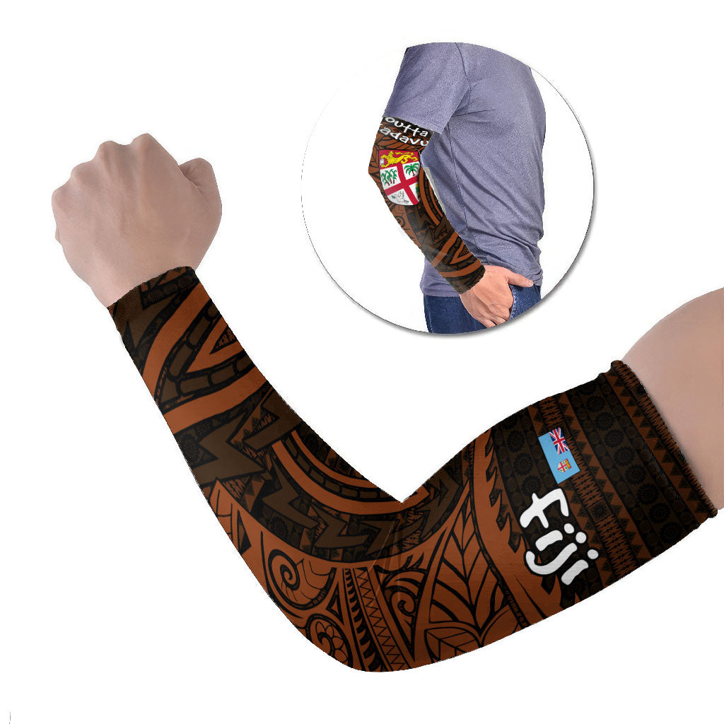 Straight Outta Kadavu Fiji Arm Sleeves Tribal Polynesian Tattoo Coat Of Arms Flag