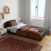 Straight Outta Kadavu Fiji Bedding Set Tribal Polynesian Tattoo Coat Of Arms Flag