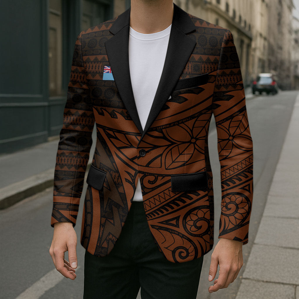 Straight Outta Kadavu Fiji Blazer Tribal Polynesian Tattoo Coat Of Arms Flag