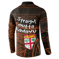 Straight Outta Kadavu Fiji Button Sweatshirt Tribal Polynesian Tattoo Coat Of Arms Flag