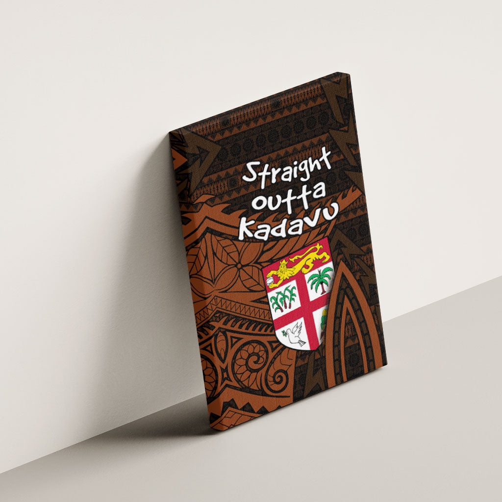 Straight Outta Kadavu Fiji Canvas Wall Art Tribal Polynesian Tattoo Coat Of Arms Flag