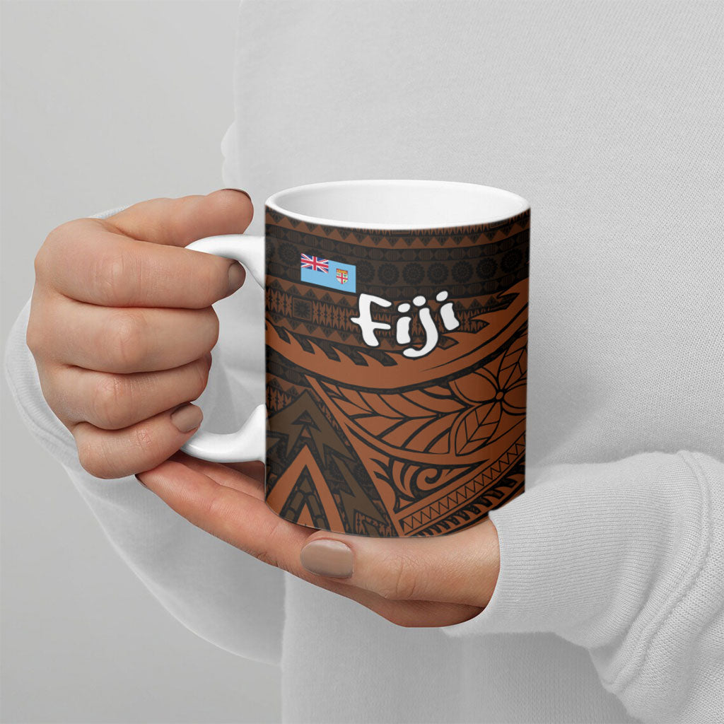 Straight Outta Kadavu Fiji Ceramic Mug Tribal Polynesian Tattoo Coat Of Arms Flag