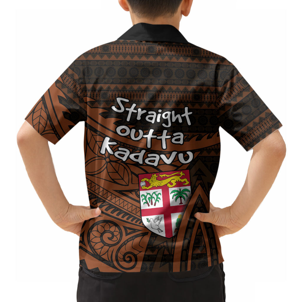 Straight Outta Kadavu Fiji Hawaiian Shirt Tribal Polynesian Tattoo Coat Of Arms Flag