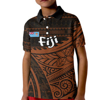 Straight Outta Kadavu Fiji Kid Polo Shirt Tribal Polynesian Tattoo Coat Of Arms Flag