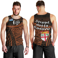 Straight Outta Kadavu Fiji Men Tank Top Tribal Polynesian Tattoo Coat Of Arms Flag