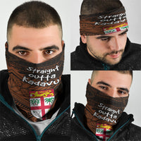 Straight Outta Kadavu Fiji Neck Gaiter Tribal Polynesian Tattoo Coat Of Arms Flag