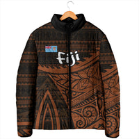 Straight Outta Kadavu Fiji Padded Jacket Tribal Polynesian Tattoo Coat Of Arms Flag