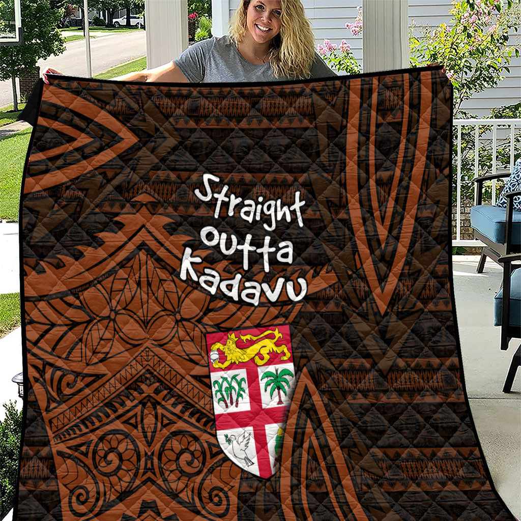 Straight Outta Kadavu Fiji Quilt Tribal Polynesian Tattoo Coat Of Arms Flag