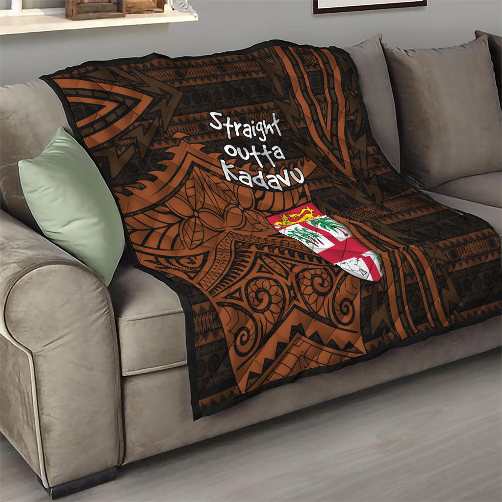 Straight Outta Kadavu Fiji Quilt Tribal Polynesian Tattoo Coat Of Arms Flag