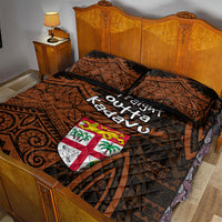 Straight Outta Kadavu Fiji Quilt Bed Set Tribal Polynesian Tattoo Coat Of Arms Flag