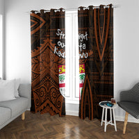 Straight Outta Kadavu Fiji Window Curtain Tribal Polynesian Tattoo Coat Of Arms Flag