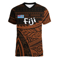 Straight Outta Kadavu Fiji Women V-Neck T-Shirt Tribal Polynesian Tattoo Coat Of Arms Flag