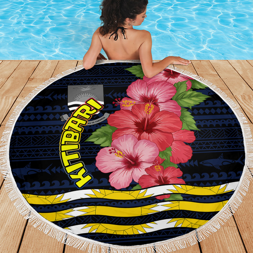 Kiribati Beach Blanket Tropical Pink Hibiscus Flowers Polynesian Tribal TS04 - Polynesian Pride
