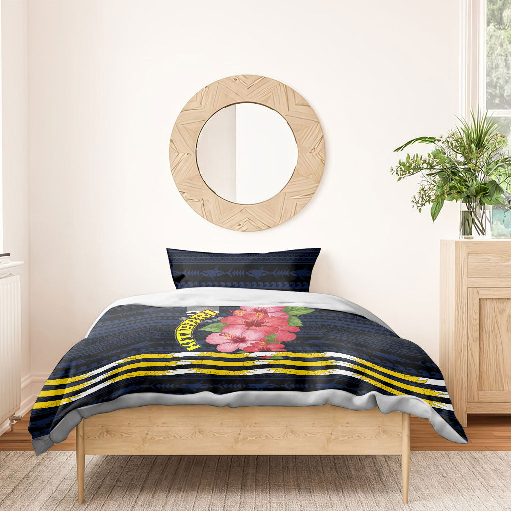 Kiribati Bedding Set Tropical Pink Hibiscus Flowers Polynesian Tribal TS04 - Polynesian Pride
