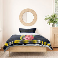 Kiribati Bedding Set Tropical Pink Hibiscus Flowers Polynesian Tribal TS04 - Polynesian Pride