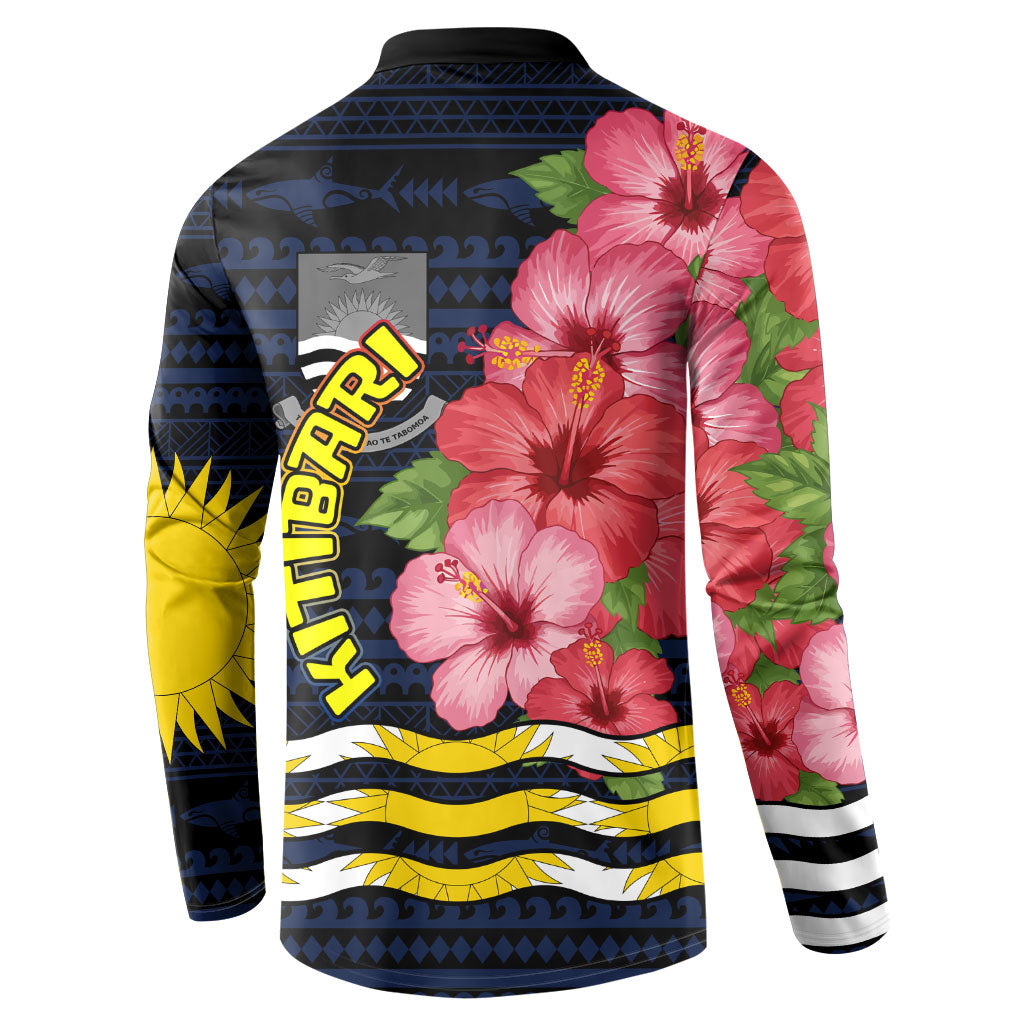Kiribati Button Sweatshirt Tropical Pink Hibiscus Flowers Polynesian Tribal TS04 - Polynesian Pride