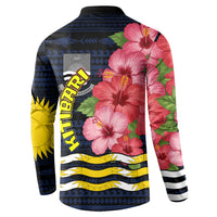 Kiribati Button Sweatshirt Tropical Pink Hibiscus Flowers Polynesian Tribal TS04 - Polynesian Pride