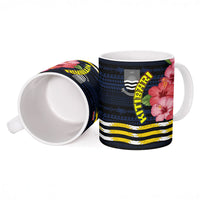 Kiribati Ceramic Mug Tropical Pink Hibiscus Flowers Polynesian Tribal TS04 - Polynesian Pride