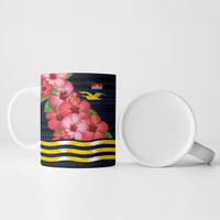 Kiribati Ceramic Mug Tropical Pink Hibiscus Flowers Polynesian Tribal TS04 - Polynesian Pride