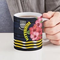 Kiribati Ceramic Mug Tropical Pink Hibiscus Flowers Polynesian Tribal TS04 - Polynesian Pride