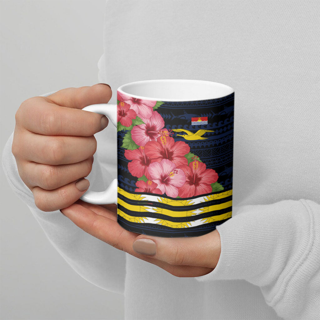 Kiribati Ceramic Mug Tropical Pink Hibiscus Flowers Polynesian Tribal TS04 - Polynesian Pride