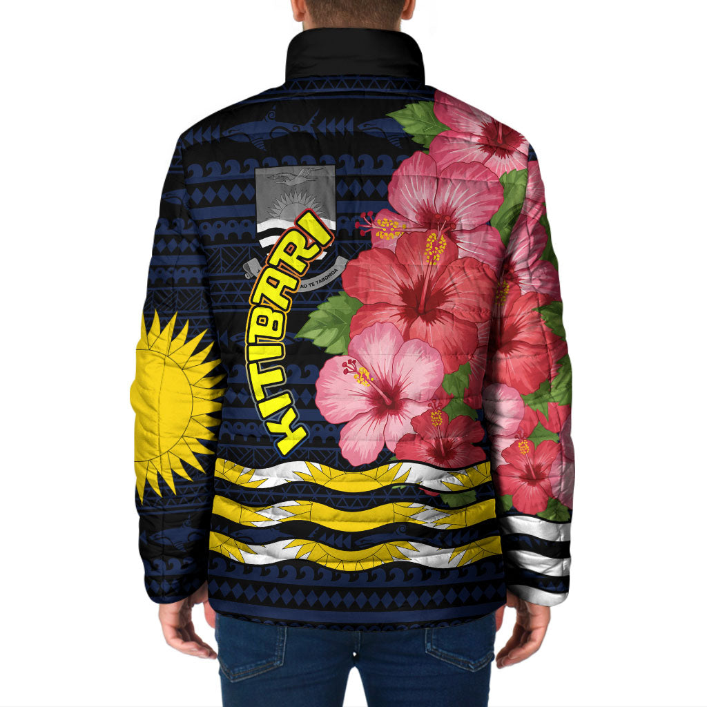 Kiribati Padded Jacket Tropical Pink Hibiscus Flowers Polynesian Tribal TS04 - Polynesian Pride