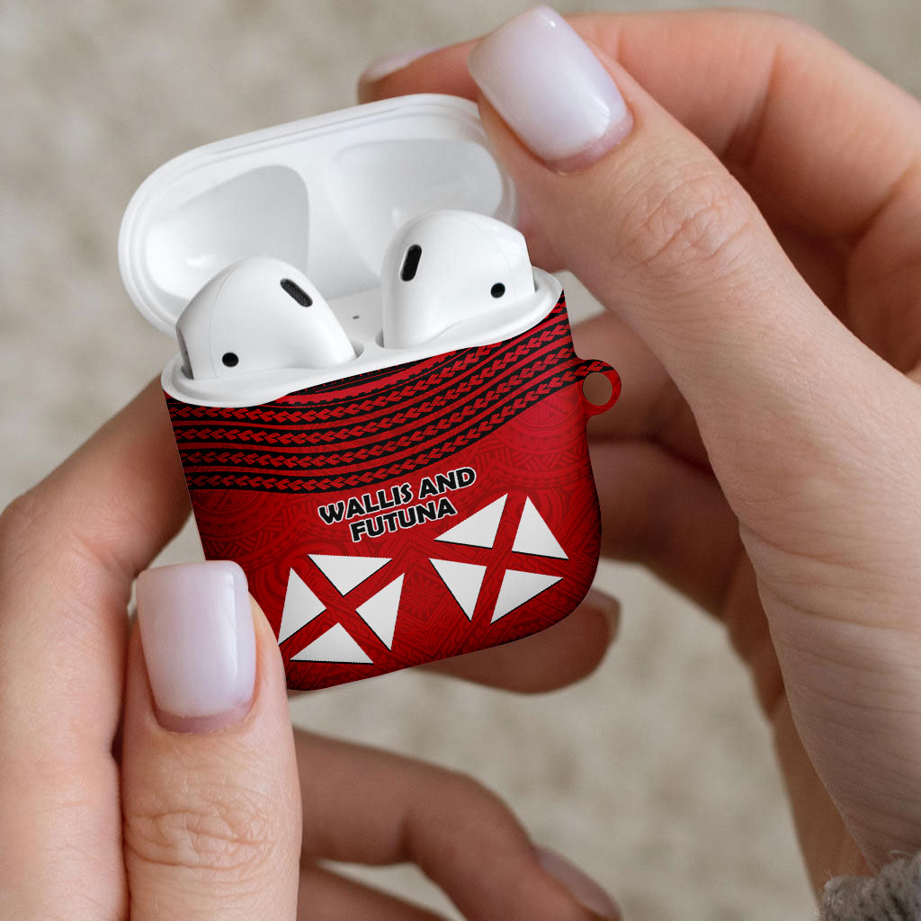 Wallis And Futuna AirPods Case Polynesian Tattoo Flag Map
