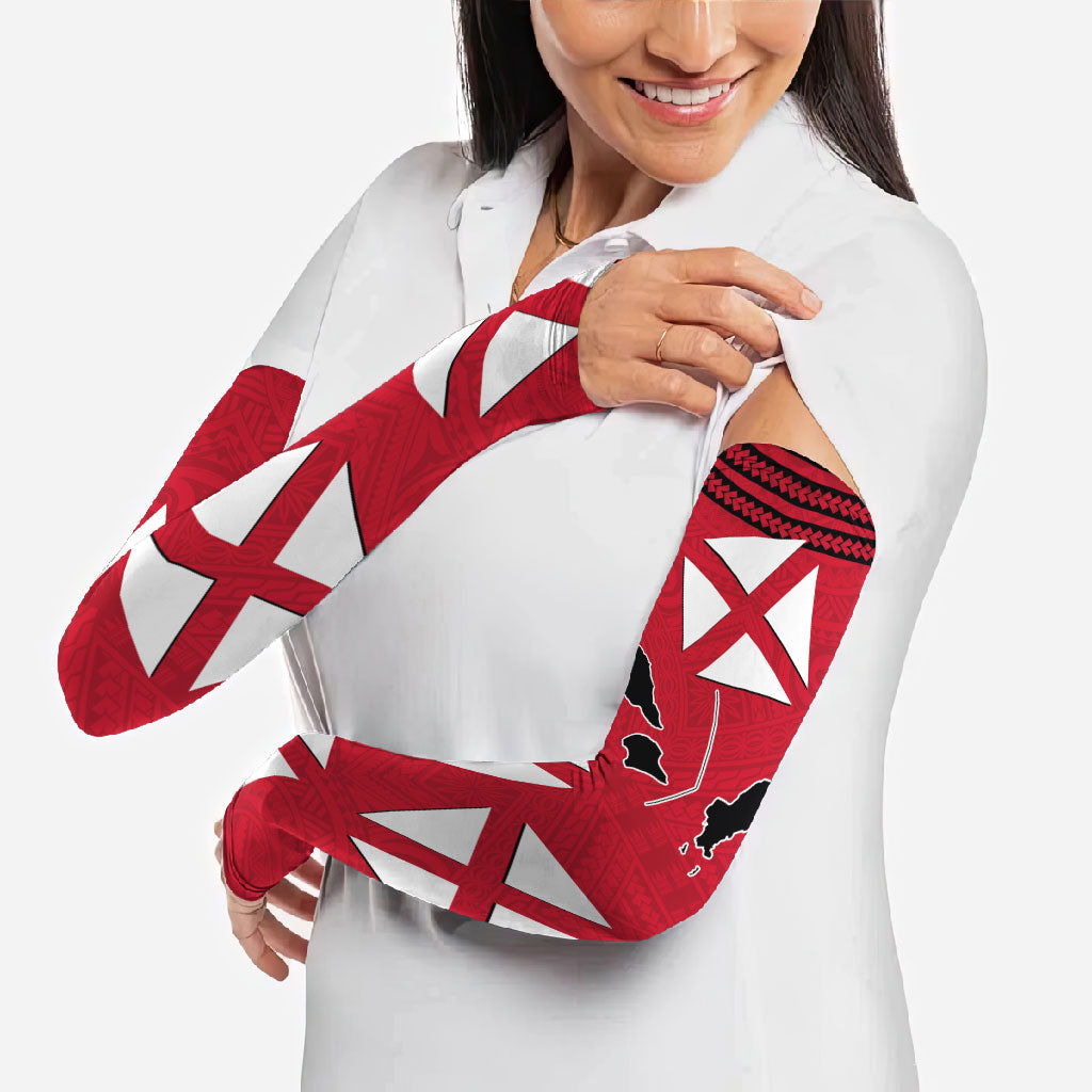 Wallis And Futuna Arm Sleeves Polynesian Tattoo Flag Map