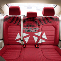 Wallis And Futuna Back Car Seat Cover Polynesian Tattoo Flag Map