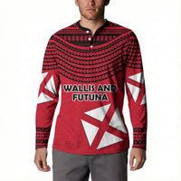 Wallis And Futuna Button Sweatshirt Polynesian Tattoo Flag Map