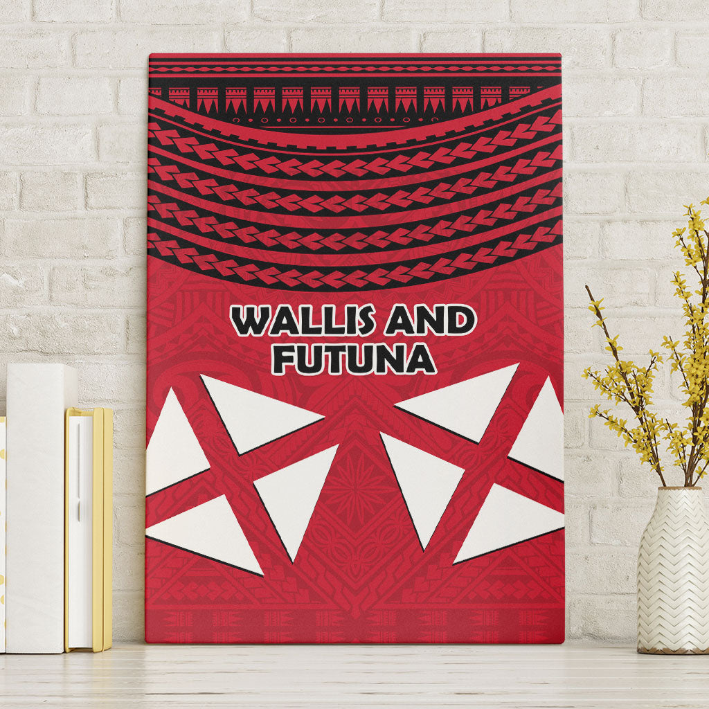 Wallis And Futuna Canvas Wall Art Polynesian Tattoo Flag Map