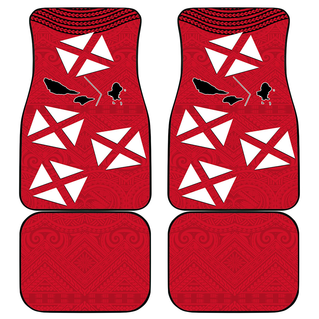 Wallis And Futuna Car Mats Polynesian Tattoo Flag Map