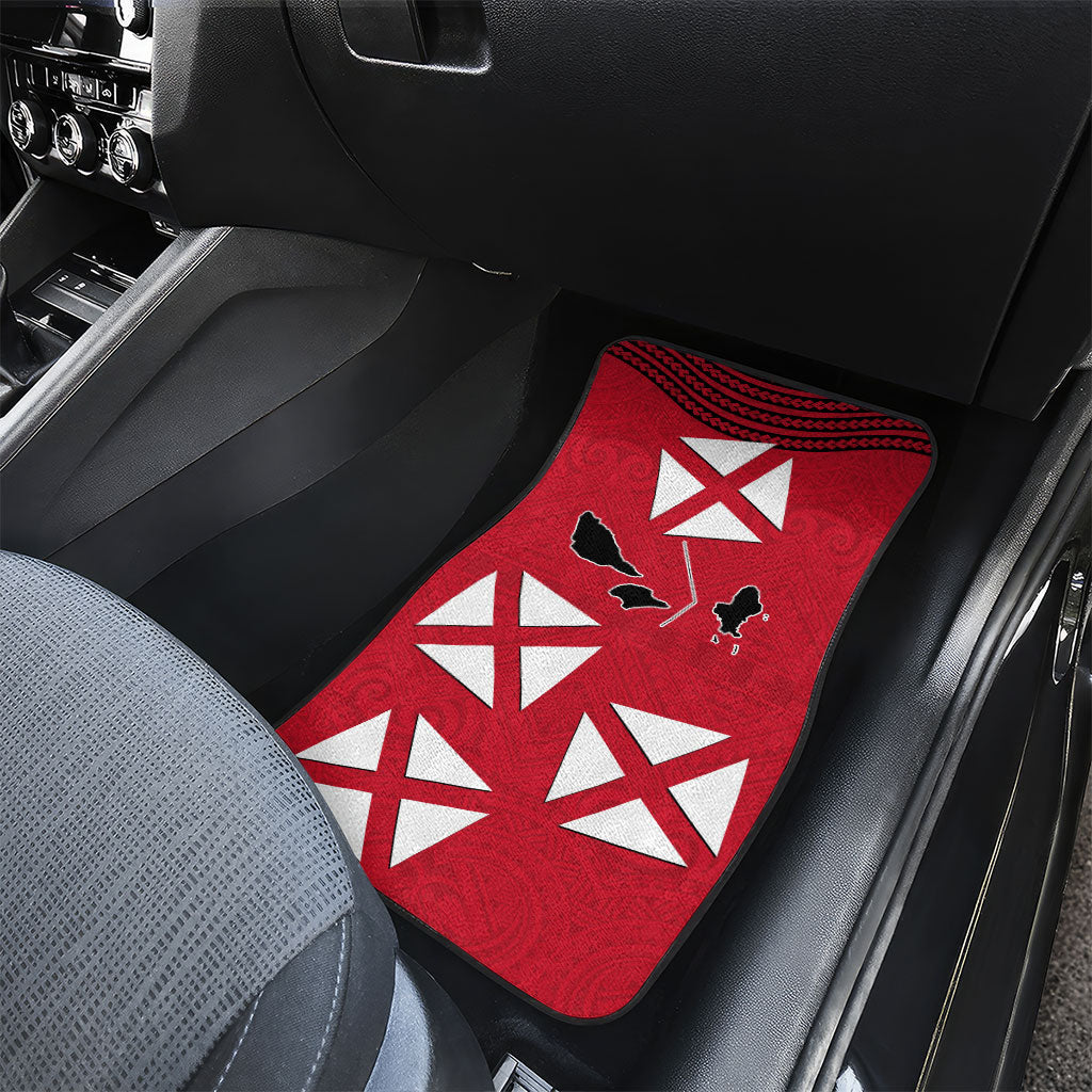 Wallis And Futuna Car Mats Polynesian Tattoo Flag Map